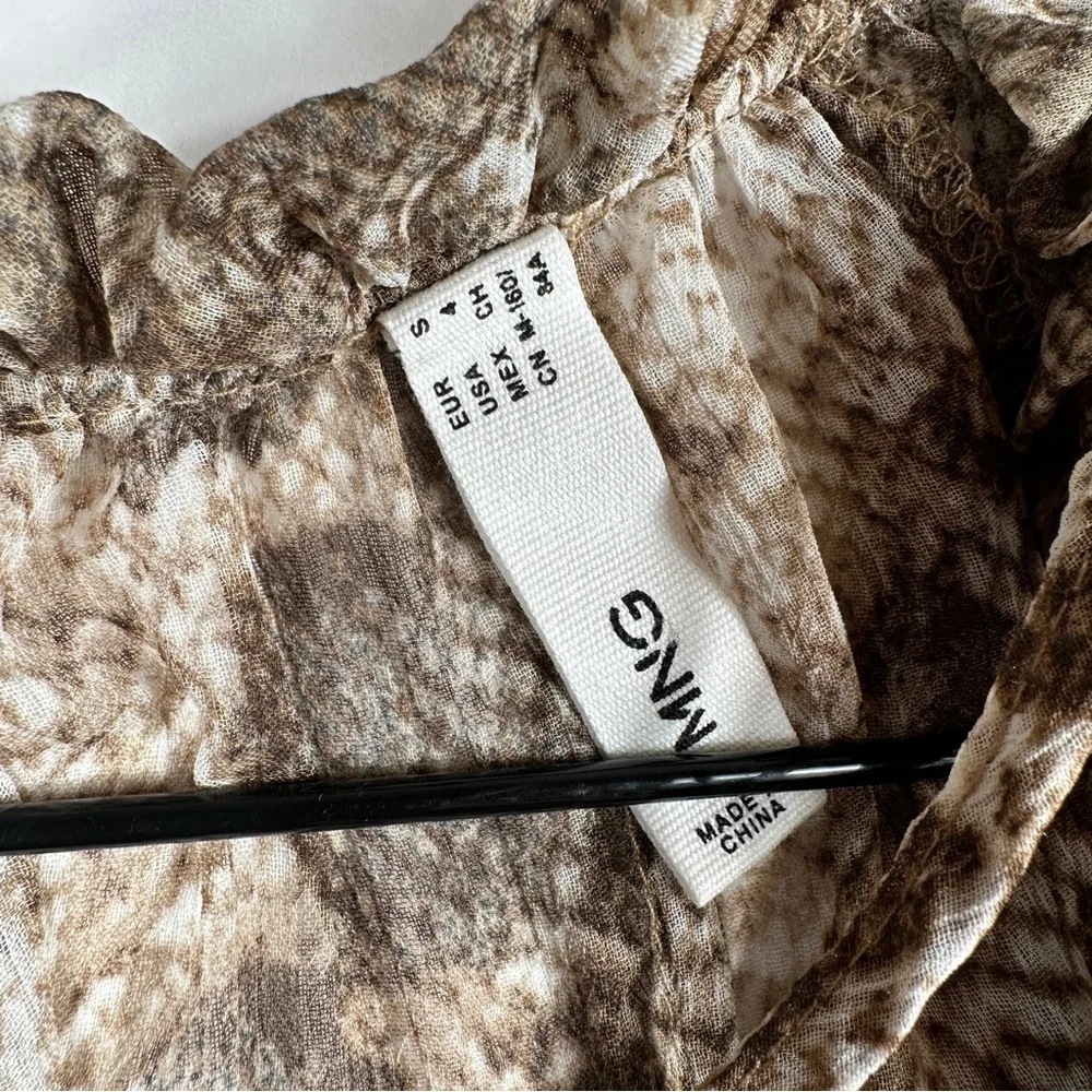 MANGO Women's Snake Print Blouse | Size 4 - Picture 12 of 12